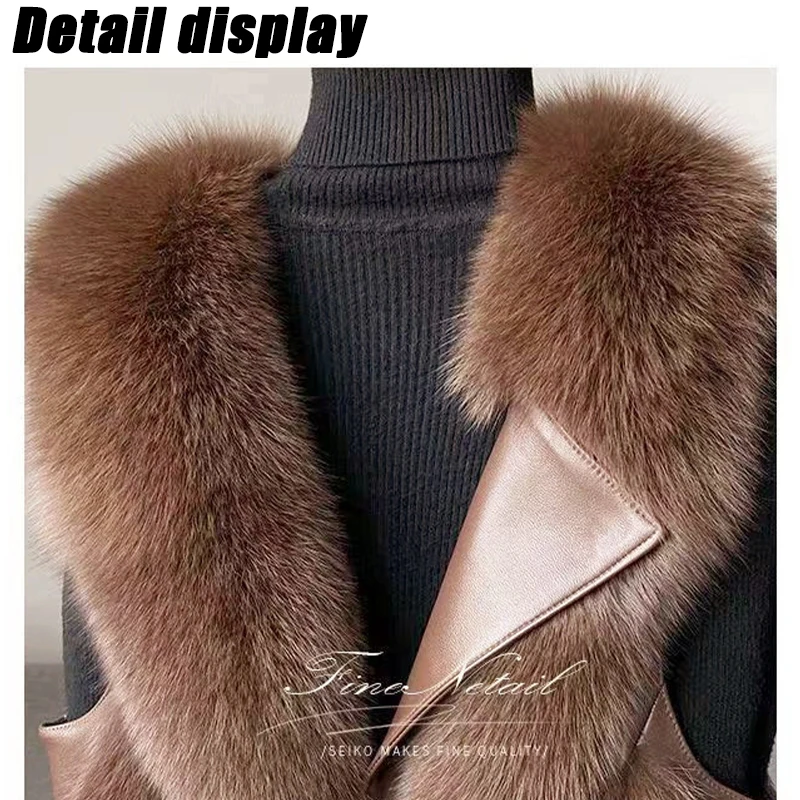 2023 New High Imitation Fox Fur Vest Women Slim Fashion Sleeveless Jacket Ladies Faux Fur Vest Coat Warm Female Waistcoat Tops