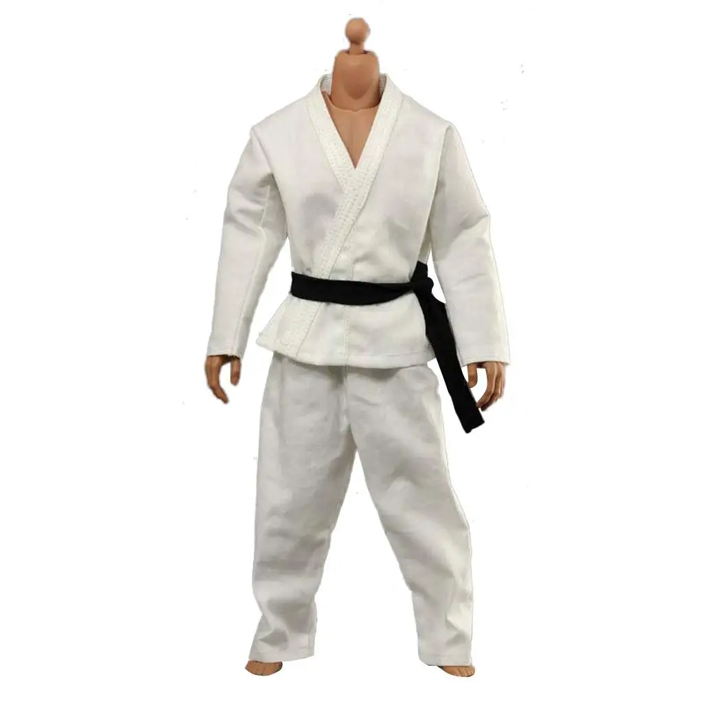 Vêtements de figurine d'action, judo de karaté blanc imbibé, vêtements Wu GSigned, 1/6