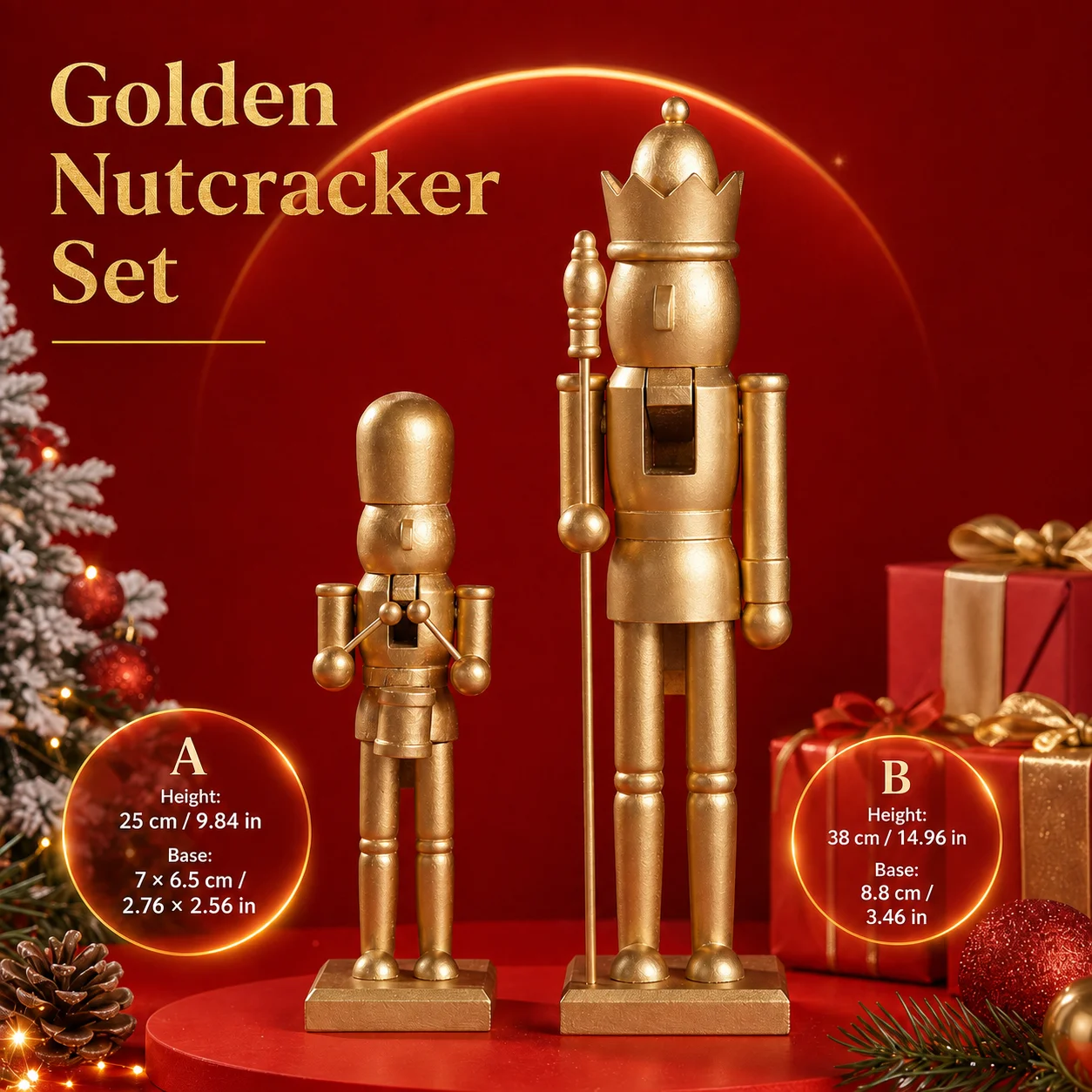 25/38CM Einfacher Stil Goldener König/Trommelnder Soldat Nussknacker Weihnachtsdekoration Europäische Kreative Heim- und Bürodekoration