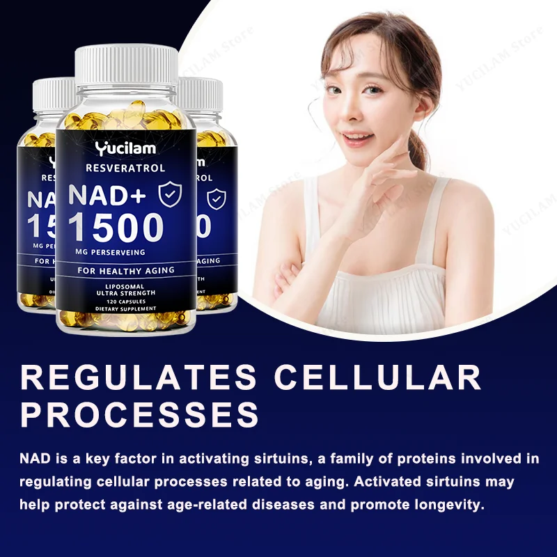 NAD Capsules Supplements - with Resveratrol, Natural Energy, Anti-aging & Cellular Health, Strengthens The Immune System