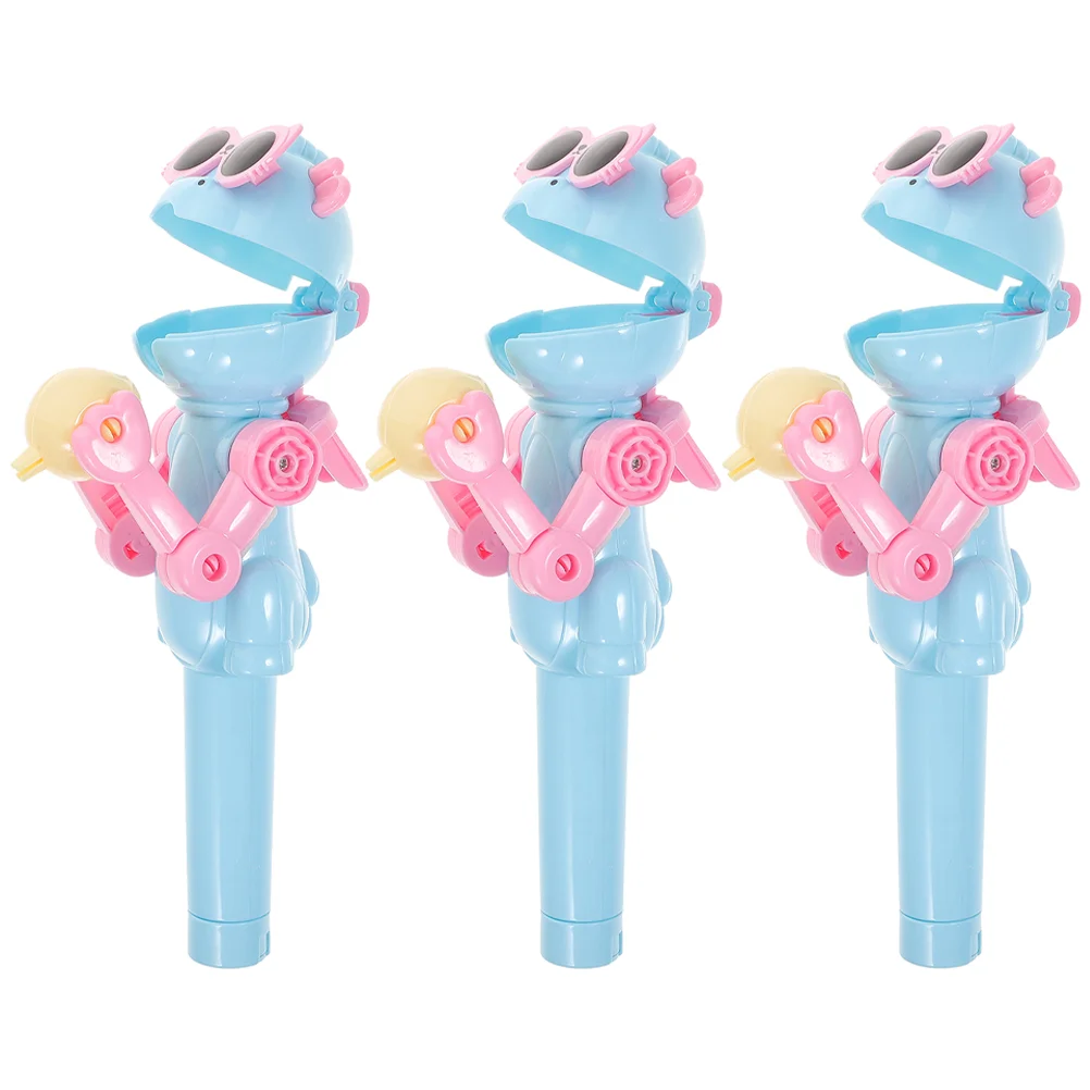 3 Pcs Dinosaur Robot Toy Holder Kids Birthday Gifts Teaching Rewards Plastic Lollipop Storage Fun Design Easy Use