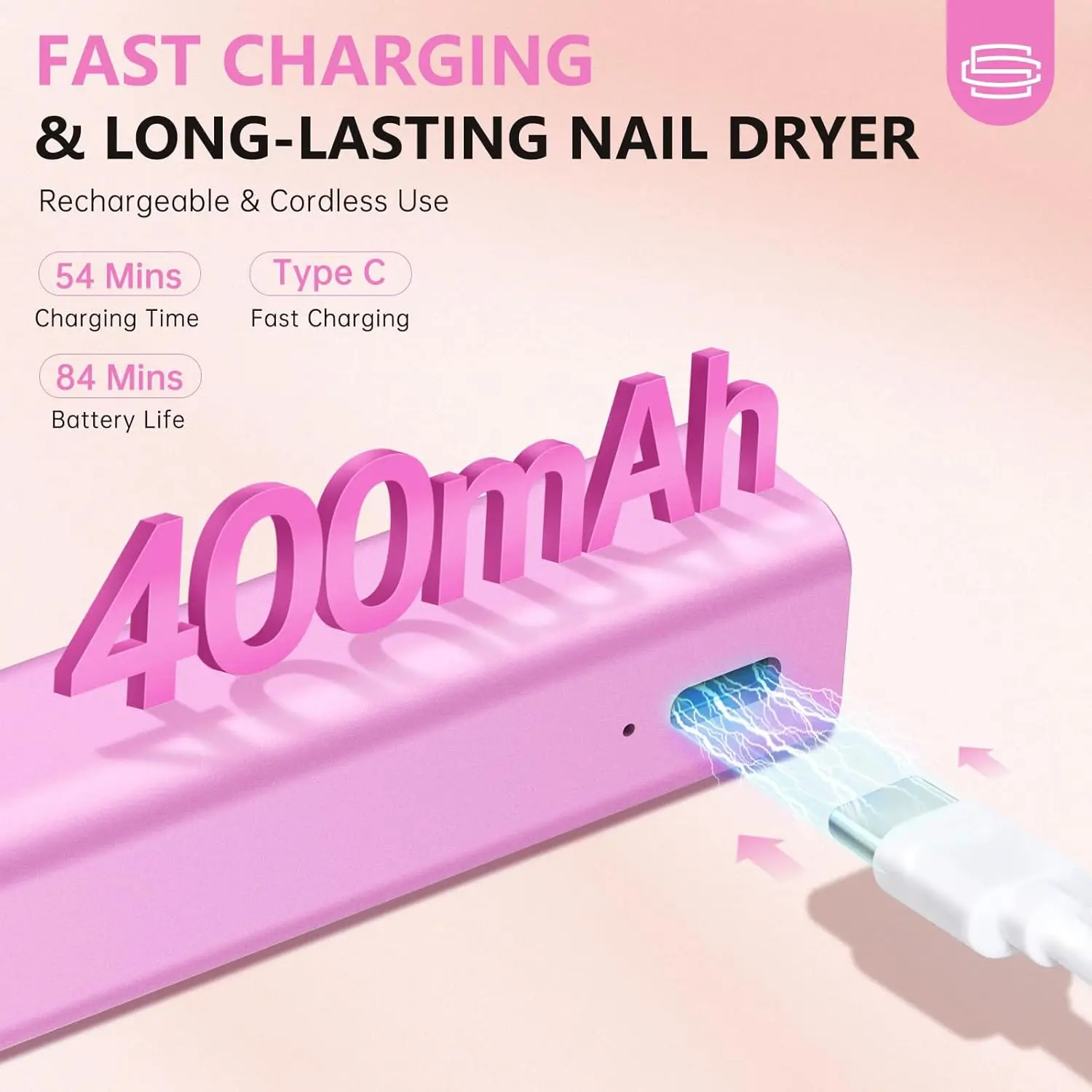 ضوء الأشعة فوق البنفسجية المحمول للأظافر الجل، مصباح أظافر لاسلكي 3 في 1 مع مغناطيس وختم، مجفف شاشة LED قابل لإعادة الشحن