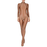 Women Full Body Jumpsuit Sports Gym Yoga Tights Bodysuit Long Sleeve Footed One Piece Solid Color Jumpsuit Body Shape Sportwear 2