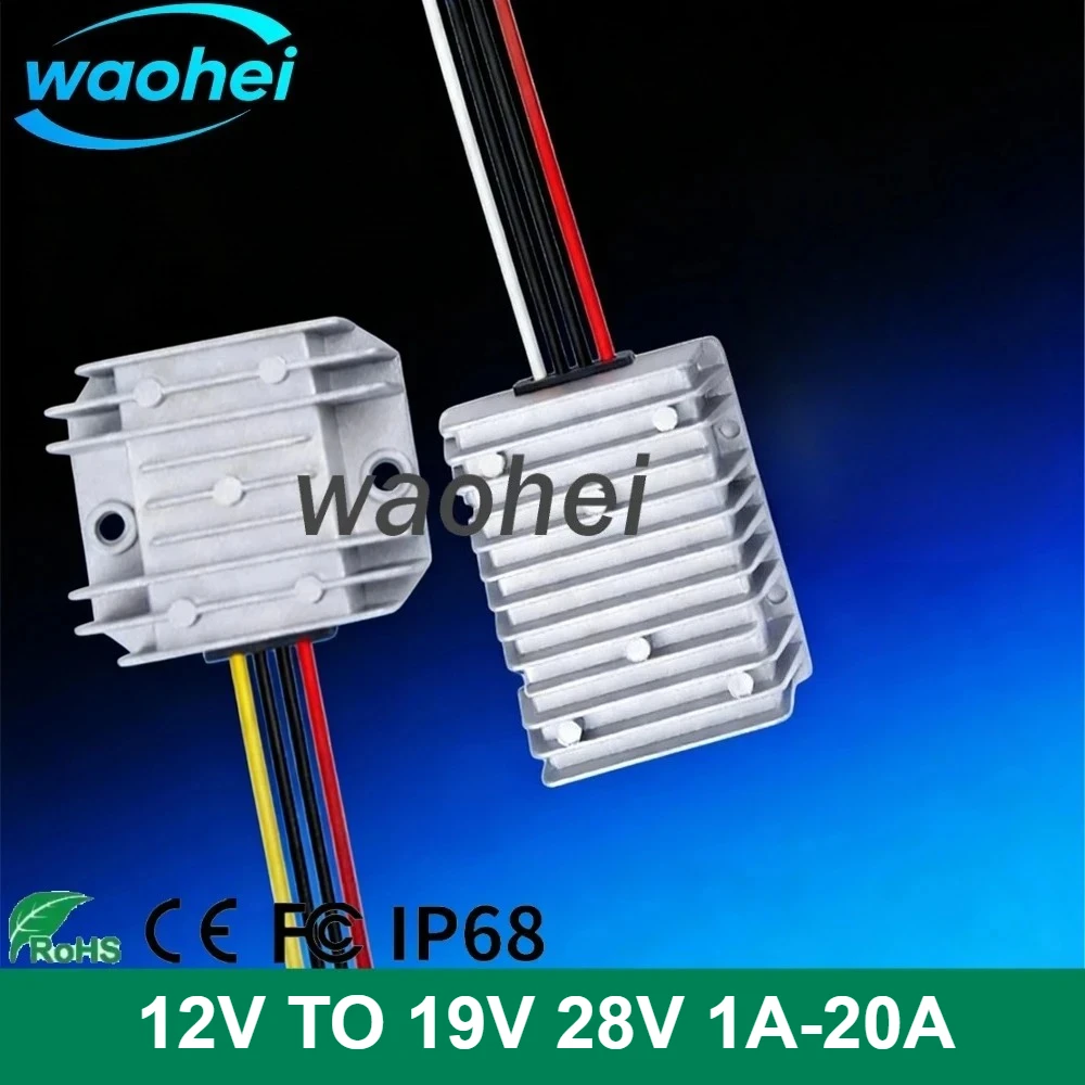 

12V to 19V 28V1A 3A 5A 8A10A 15A 20A DC-DC Step Up Converter Voltage Regulator 12 Volt to 19 Volt Booster Power Module for Cars