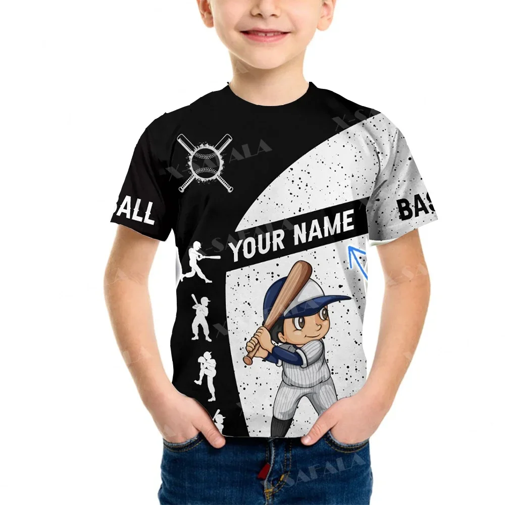 Baseball Catcher Lover Sports Boys T Shirt Short Sleeves Tops Girls Children Clothing Summer T-shirt Tee Toddler Clothes -8