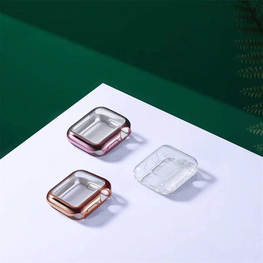 TPU Cover for apple watch case series 9 8 7 6 5 4 3 SE 41mm 45mm 38-42-44-40mm screen protector for apple watch band Accessories