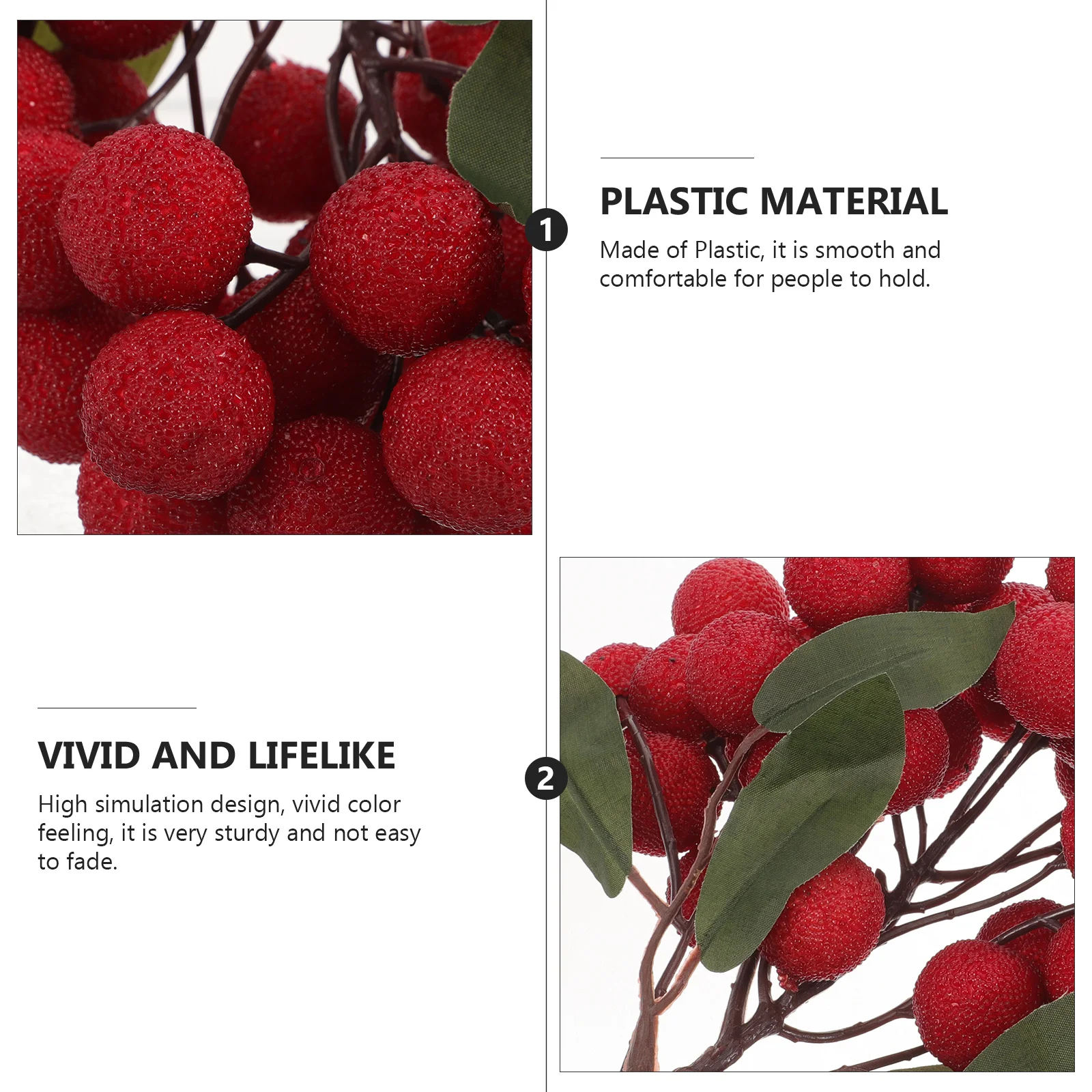 

52 Heads Longan Tree Decor Green Plants Tropical Fruit Props Simulation Waxberry Model Lightweight Plastic Home Party