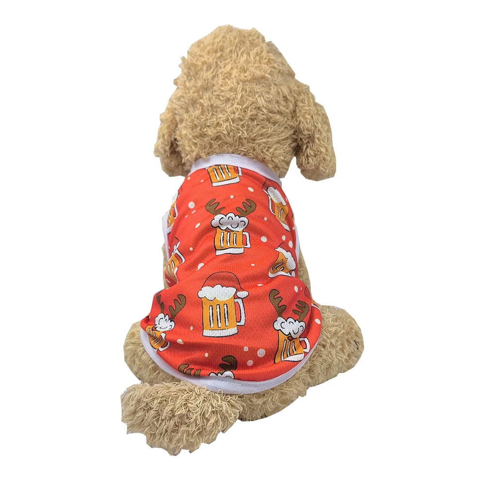 Autumn Winter Dog Clothes Vest for Small Medium Dogs Cats Christmas Puppy Print Sleeveless Clothing Bulldog Pug French Outfits