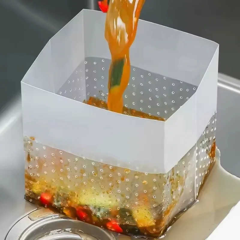 

30/60/90PCS Anti-Clogging Kitchen Sink Drainage Bags Disposable Leftover Vegetable Waste Bag Stand-Up Foldable Sink Strainer Bag