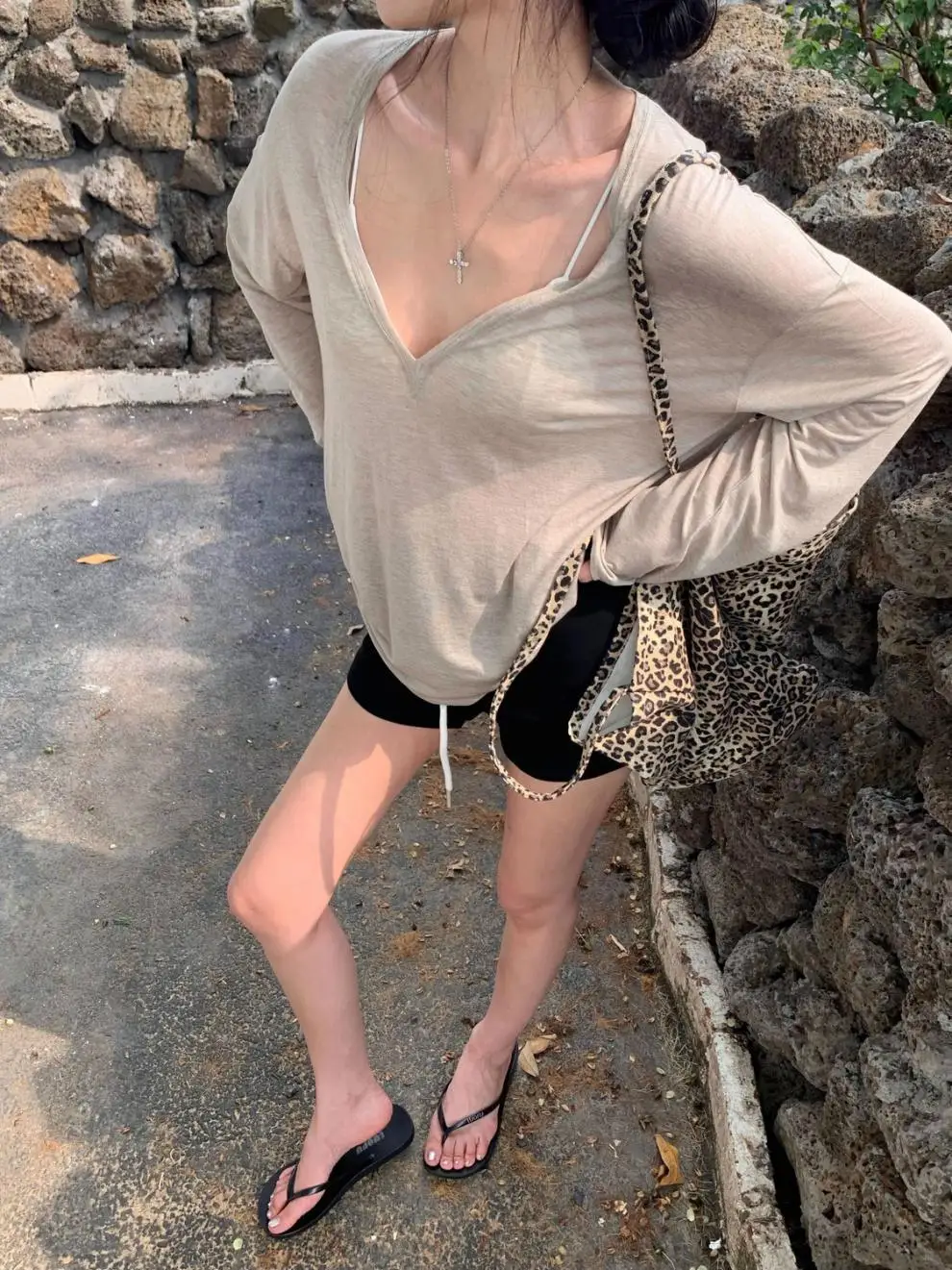 Thin Perspective Long Sleeved T-shirt for Women's Summer Loose Casual Korean Base Sun Protection Cover Up Top for Women