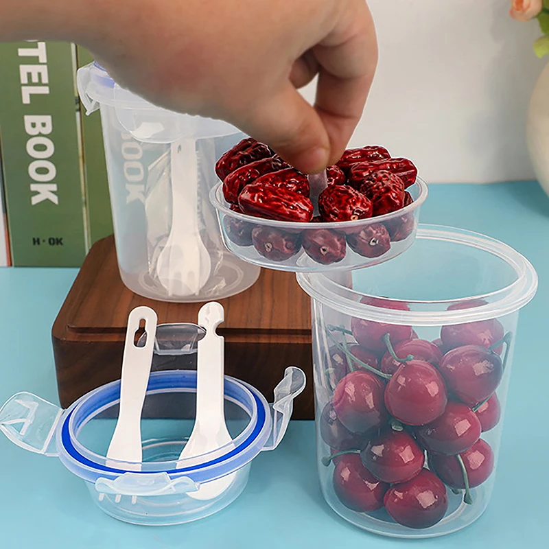 Fresh-Keeping Food Container Fruit Salad Yogurt Box Kitchen Container For Cereals Double-Layered Portable Travel Storage Jars