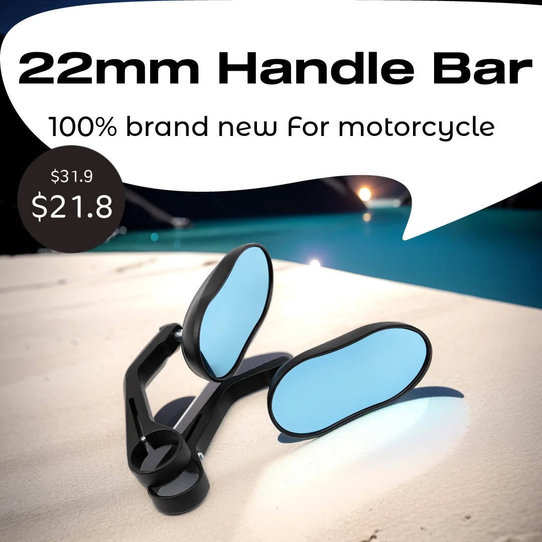 22mm (7/8'') CNC Aluminum Motorcycle Handle Bar End Rearview Side Mirrors Racer Choppers Street Bikes For Honda Suzuki Kawasaki