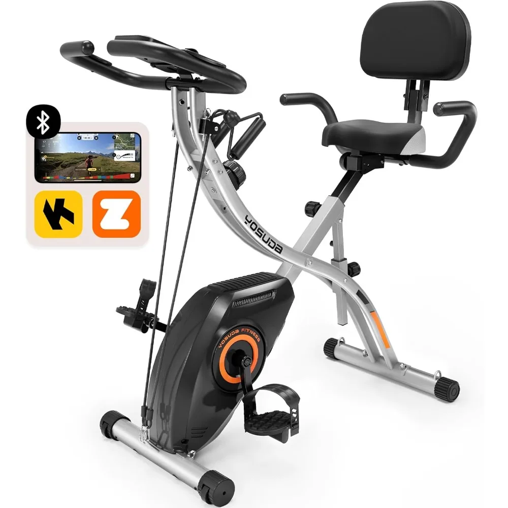 

Exercise Bike, Folding Exercise Bike for Seniors, Magnetic X-Bike for Home Gym Workout