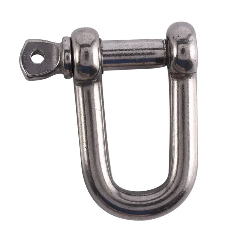 Classic-10Pcs M6x38mm Straight D-Shackle, Short, Stainless Steel AISI 316