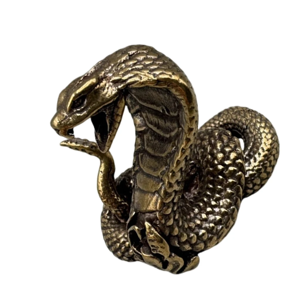 

Cobra naments Miniature Brass Snake Figurine Desktop Decor Adornment Gift Chinese Snake Decor Brass Animal