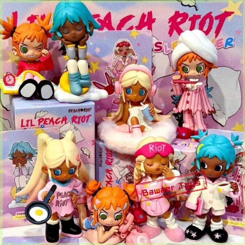 

Подлинная POPMART Lil Peach Riot Little Peach Night Party Series Sleep Over Модная слепая коробка Игрушка Фигурка Декоративная игрушка в подарок