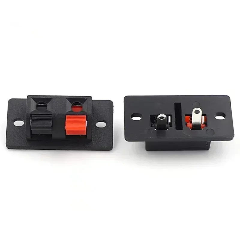 5PCS 2 Positions Connector Terminal Push in Jack Spring Load 2 way 2 Pin Spring push Release Home Audio Speaker