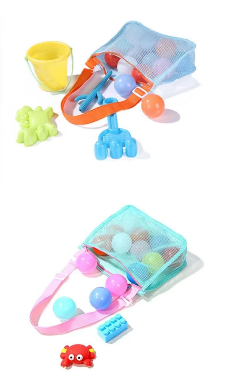 Sacs à main en filet de plage pour enfants, collection de coquillages pour garçons, sacs à main pour enfants, fourre-tout portables pour tout-petits, jouets pour enfants, NAB295