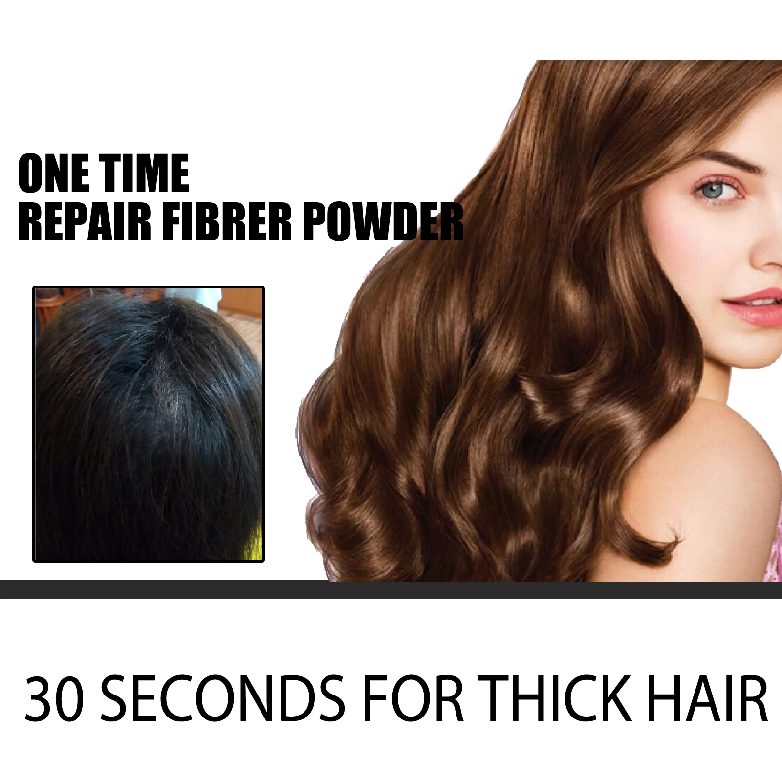 Natural Black Hair Fiber Pow Increased Hair Volume Fiber Thick Thick Hair Non-greasy Non-damaging Hair Powder Plant Fiber Powder