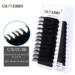 Gemerry Russian Volume Lashes Individual Eyelashes Extension Natural Soft Classic Lash Faux Mink Handmade Fans Makeup