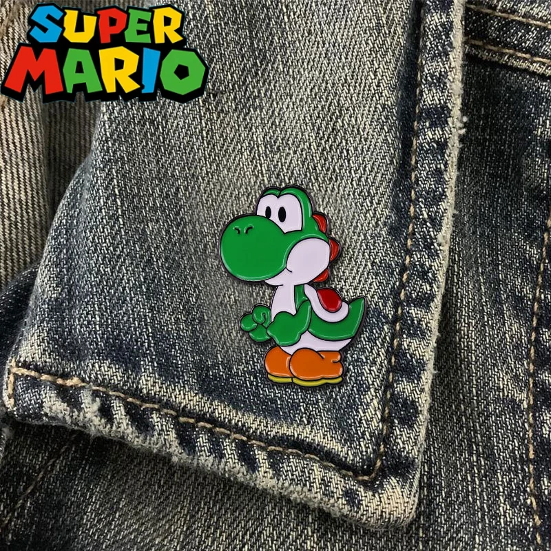 

Super Mario Series Yoshi Anime Figures Dinosaur Enamel Pin Brooch Game Cartoon Character Inspired Badge on Clothing Backpack