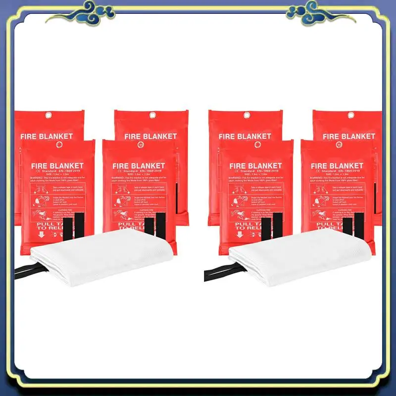 

A56P-8PCS Emergency Fire Blanket For Home Extinguishing Blanket Fire Blankets For Home, Kitchen School Office, Car, And Grill