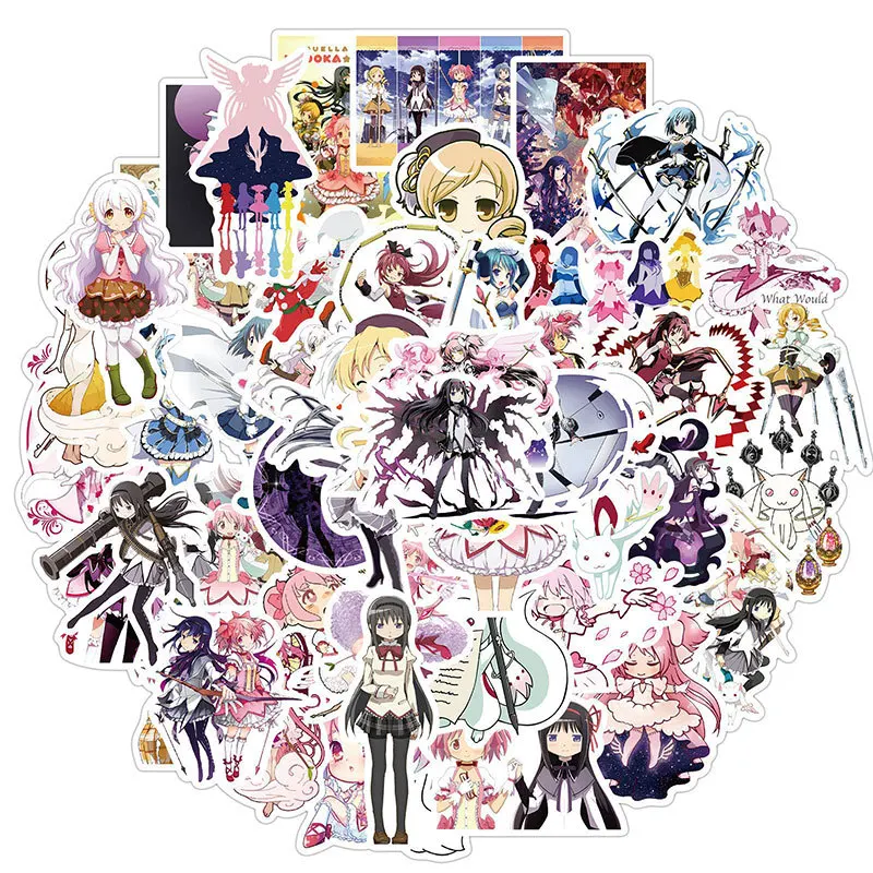 50pcs Puella Magi Madoka Magica Series Graffiti Stickers Suitable for Laptop Helmets Desktop Wall Decorations DIY Stickers