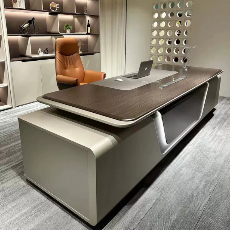 Luxury Boss Computer Desk Simple Modern Office Desks And Workstations Room Study Motion Tables Sideboard File Cabinet Furniture
