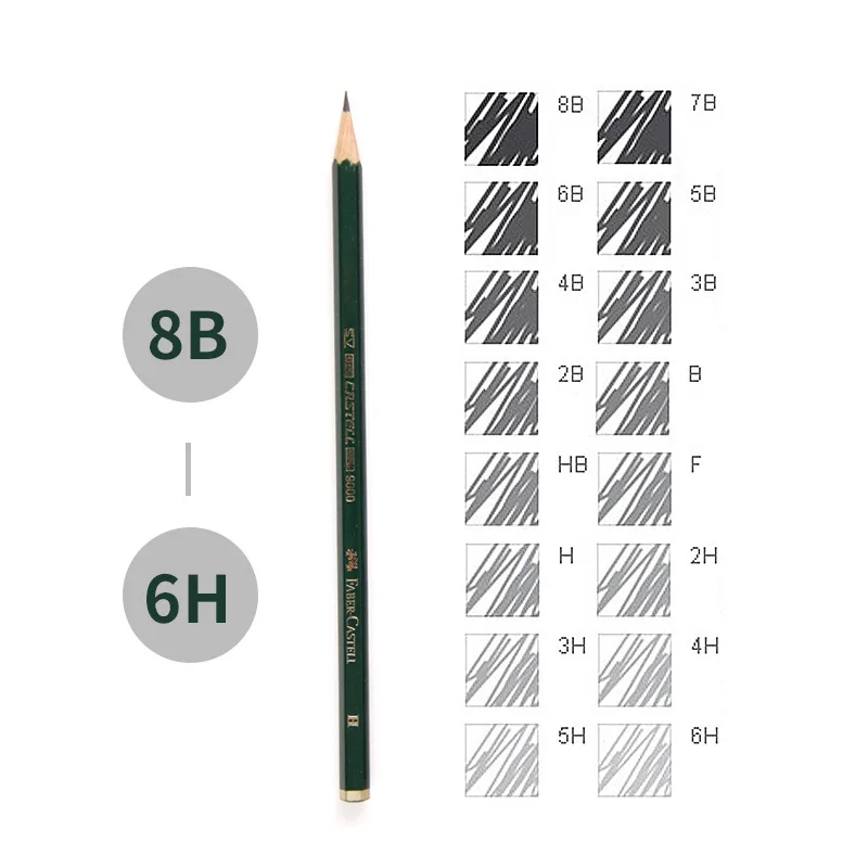 16 Pcs Faber Castell Tekening Potlood Set 8B 7B 6B 5B 4B 3B 2B B Hb F H 2H 3H 4H 5H 6H Houten Standaard Potloden School Schets Potlood