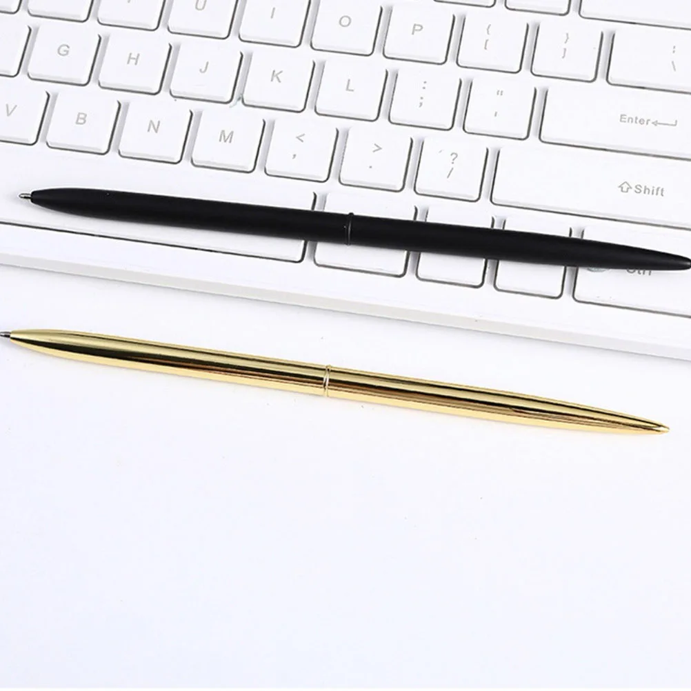 

8pcs Metal Ballpoint Pens Nordic Style Refillable Smooth Writing Office Sign Pen Portable Black Plastic Desk for Daily
