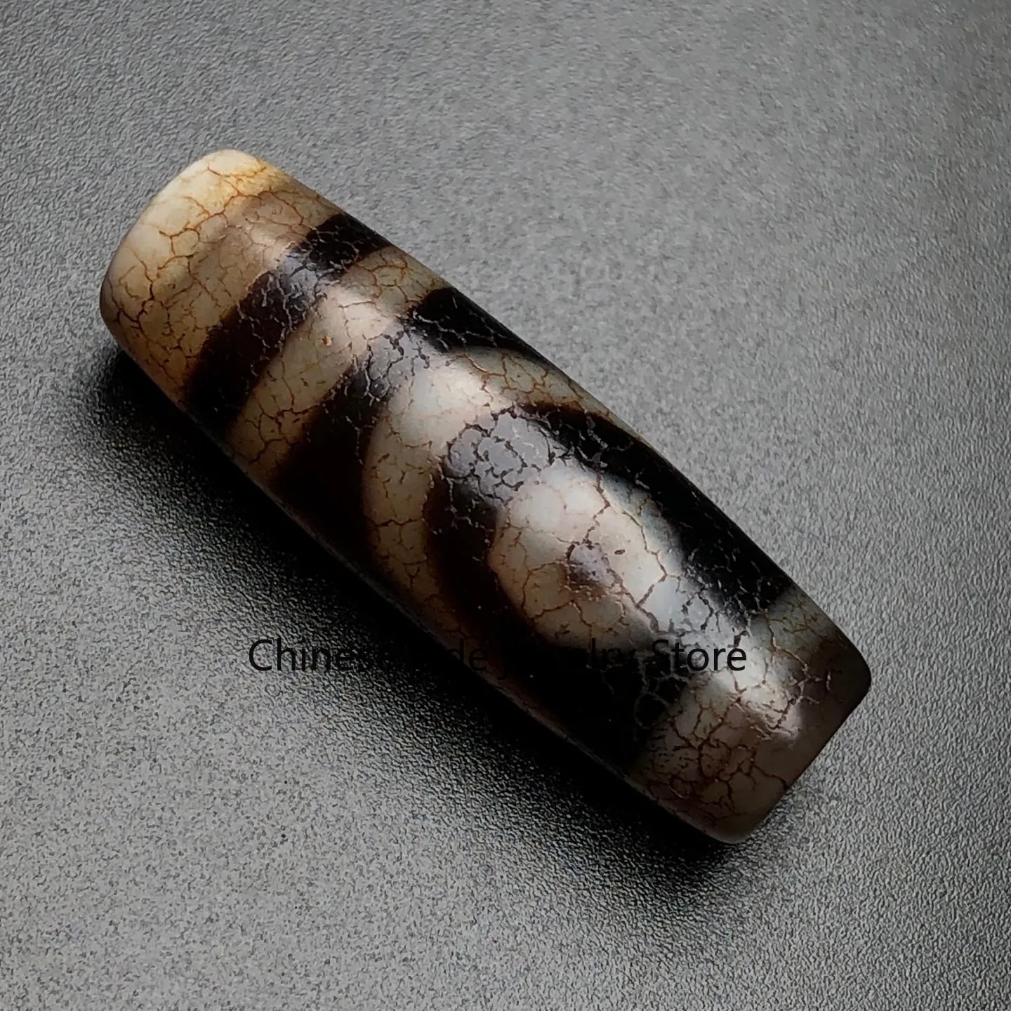 Rare Tibetan Buddhism Agate 2 Eyes Totem Dzi Bead Amulet Necklace Pendant Z3758