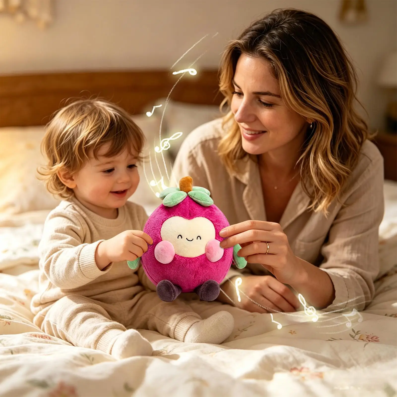 Interactive Plush Toys With Sounds Electric Bouncing Ball Speech Imitation Plush Fruit For 6 Months And Older Boy Girl Kids