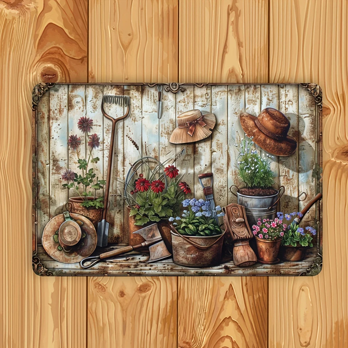 2D Flat, Vintage Floral Metal - огляд і ціна Gardening Tools Vintage