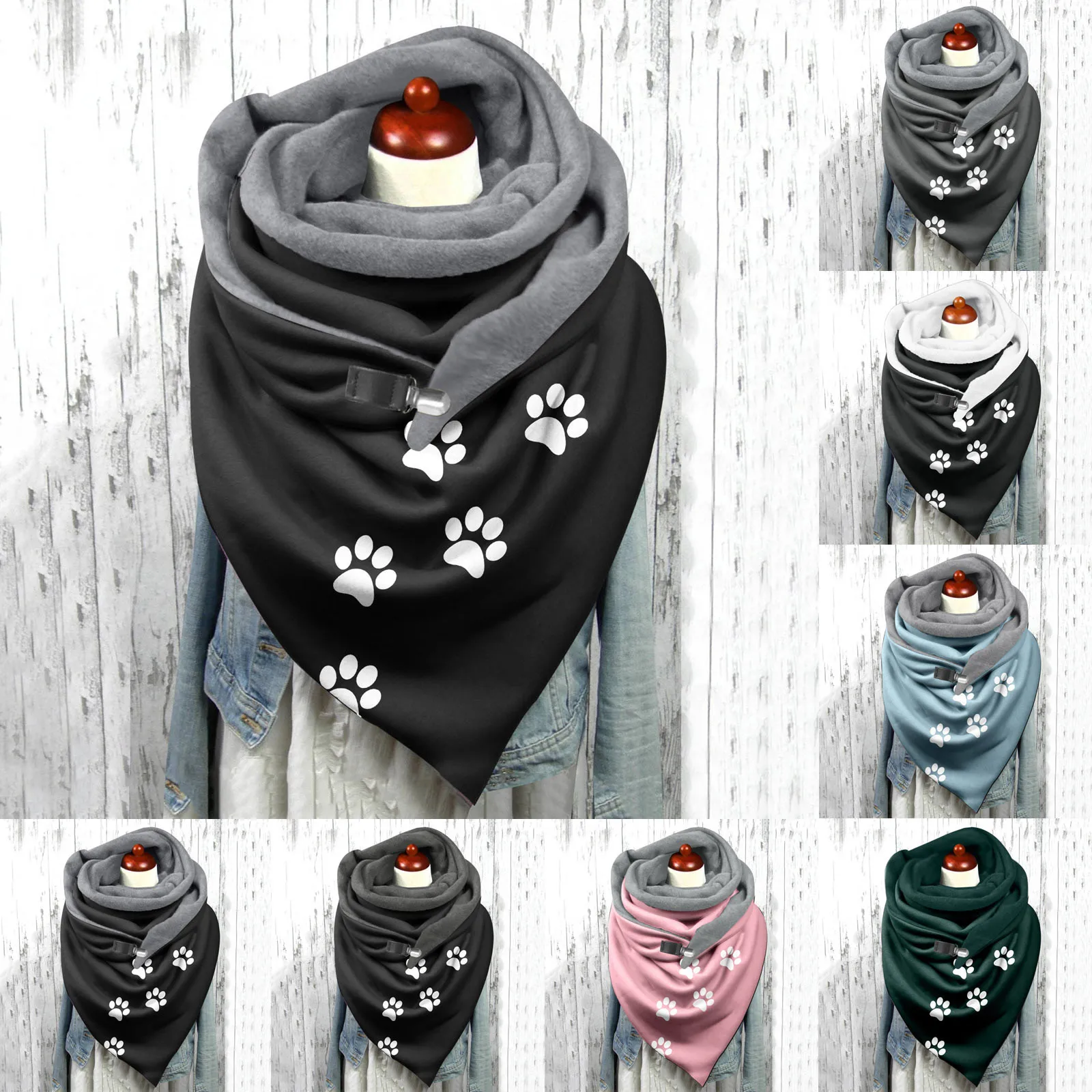 

Fashion Printing Button Scarf Women Casual Wrap Scarves Autumn Winter Warm Multi-purpose Scarves Shawls Bufanda Mujer