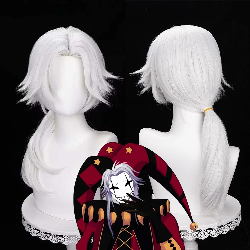 

Парик для косплея «Аниме: Цирк фриков» в стиле Пьеро, серебристо-белый, длинные волосы, термостойкий синтетический парик для мужчин и женщин, карнавальный реквизит