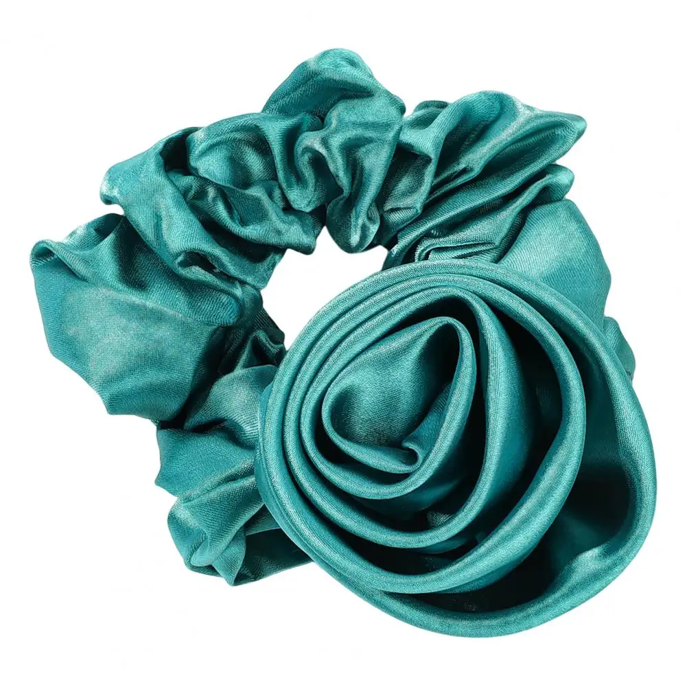 Rose Flower Decor Hair Rope Accessories Large Elastic Hair Tie Rose Rubber Hair Band Women Horsetail Holder Веревка Для Волос