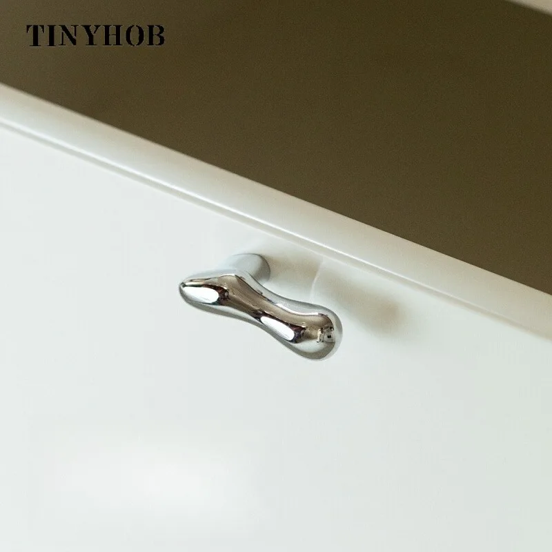 Silver Droplet Shaped Small Handle  Drawer Cabinet Door Handle Nordic American Gold Single Hole Handles Furniture Hardware