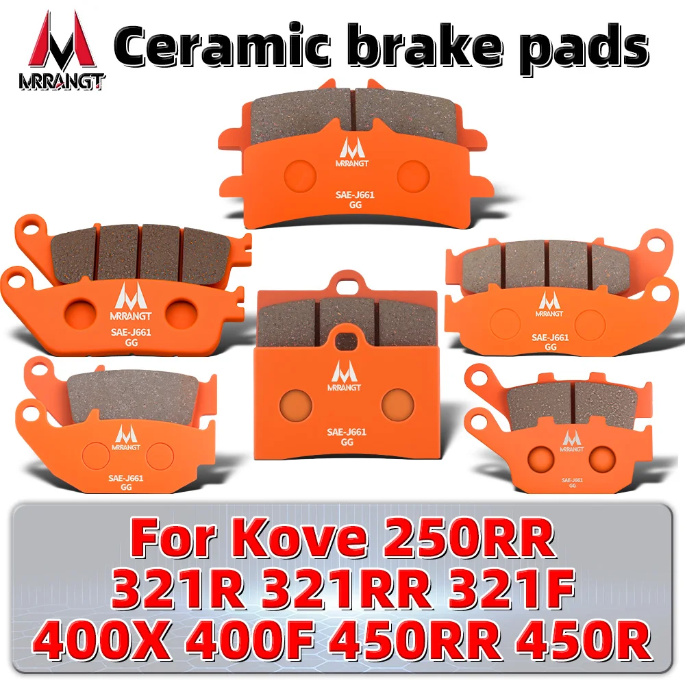 MRRANGT Motorcycle Ceramic Brake Pads fit for Kove 450RR 450R 400X 400F 321RR 321R 321F 250RR High Performance Low Noise