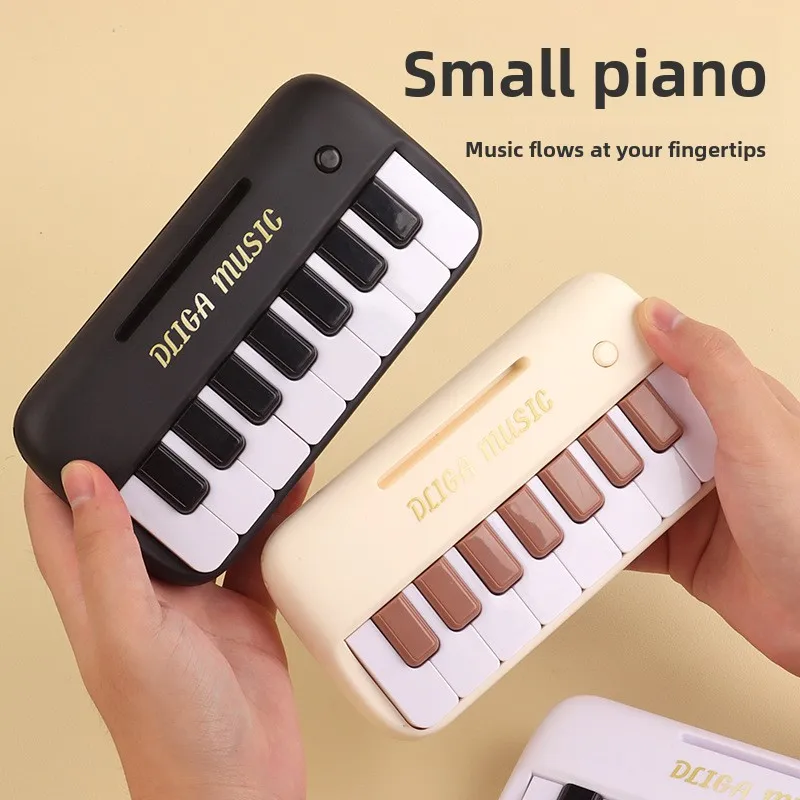 Childrens Mini 15-Key Multifunctional Electronic Keyboard Piano 8 Color Light Portable Instruments Educational Toys for Kids