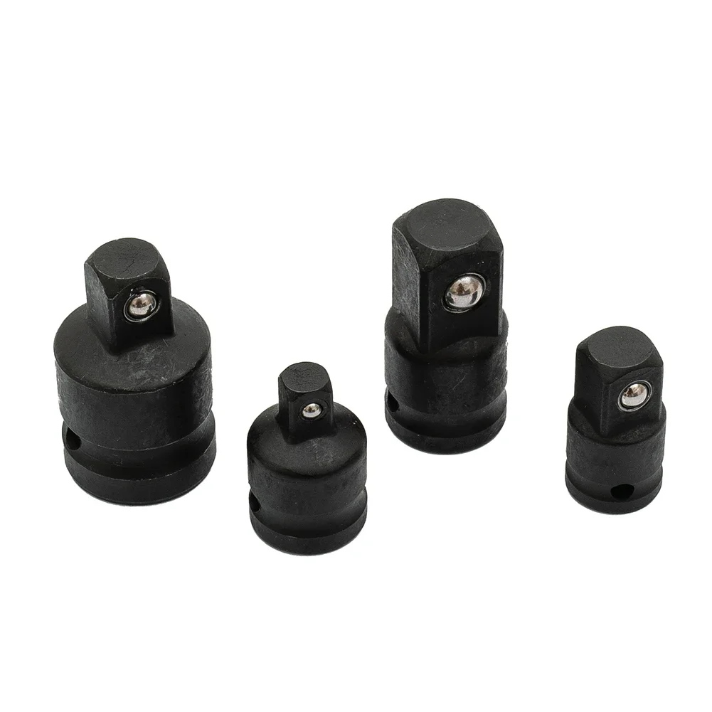4Pcs Black Socket Convertor Adaptor Reducer Set 1/2 3/8 1/4 Inch Use Wrenches Drills In Auto Driver Construction Work Hand Tool
