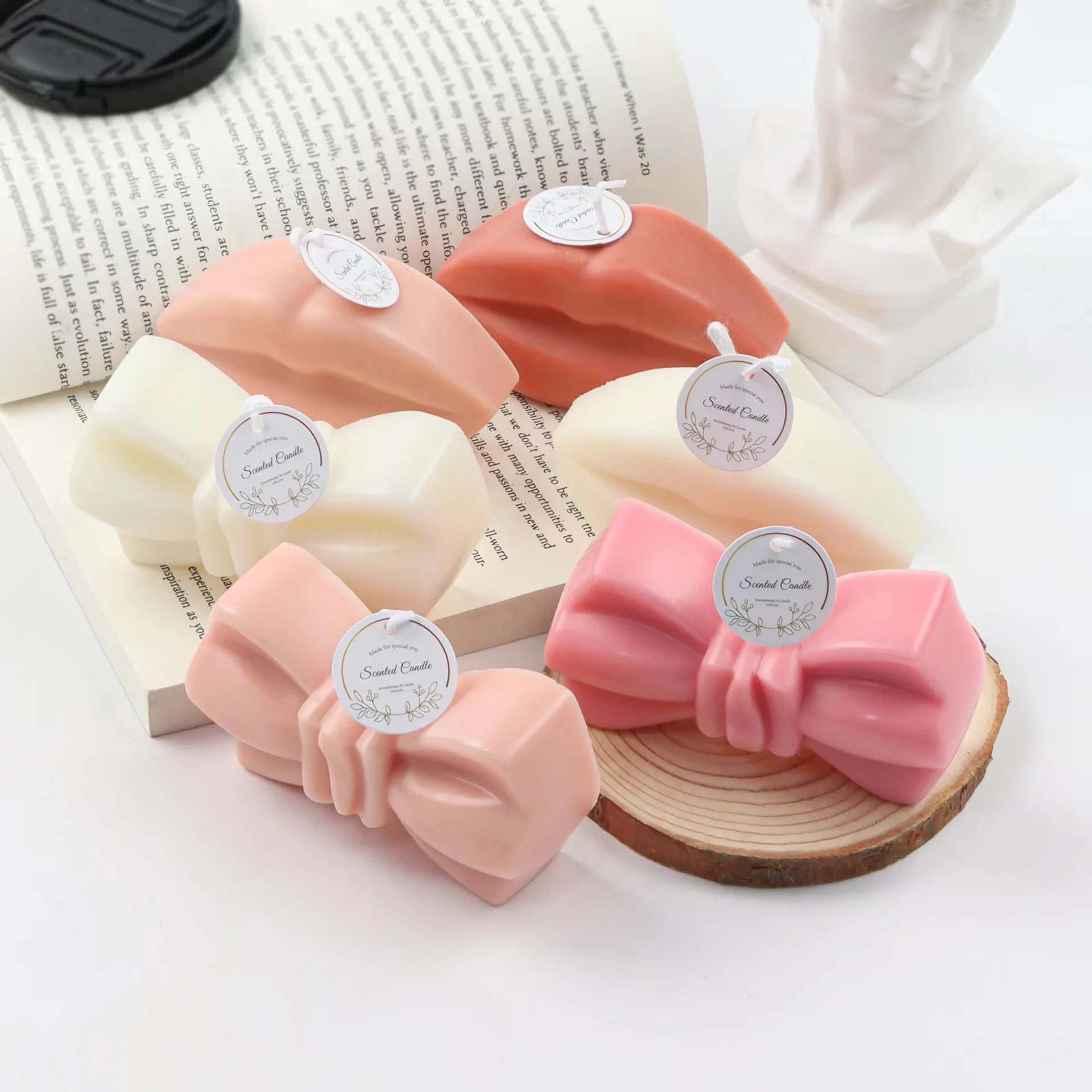 DIY Mouth Epoxy Silicone Candle Mould Bow Tie Gypsum Candle Making Resin Mould Cake Mousse Decoration Accessories Tool