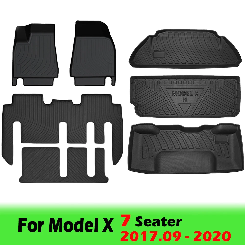 BEVO Vloermatten voor Tesla Model X 5 6 7-zits 2024 2023-2016 All Weather Waterdichte Cargo Frunk kofferbak Matten Liners Accessoires