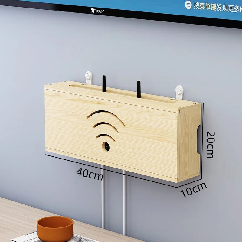 Large Wireless Router Rack Living Room Wall-Mounted WiFi Storage Box Wall Decoration TV Lower Plug-in Shielding Box Set-top Box