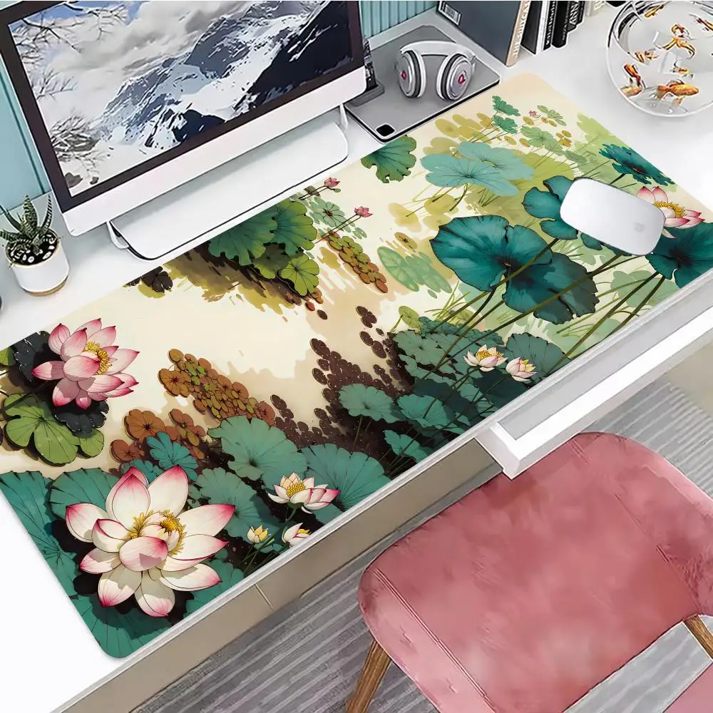 Lotus Flower Mouse Pad HD Mouse Pad Pad Extended Gaming Keyboard Desk Mat Large 90x40cm XXL Gamer Mouse Pad HYBXXC
