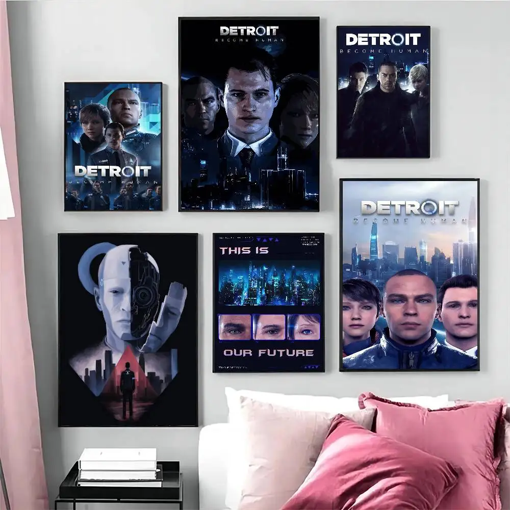 Game D-Detroit Become Human Good Quality Prints and Posters Waterproof Paper Sticker Coffee House Bar Posters Wall Stickers