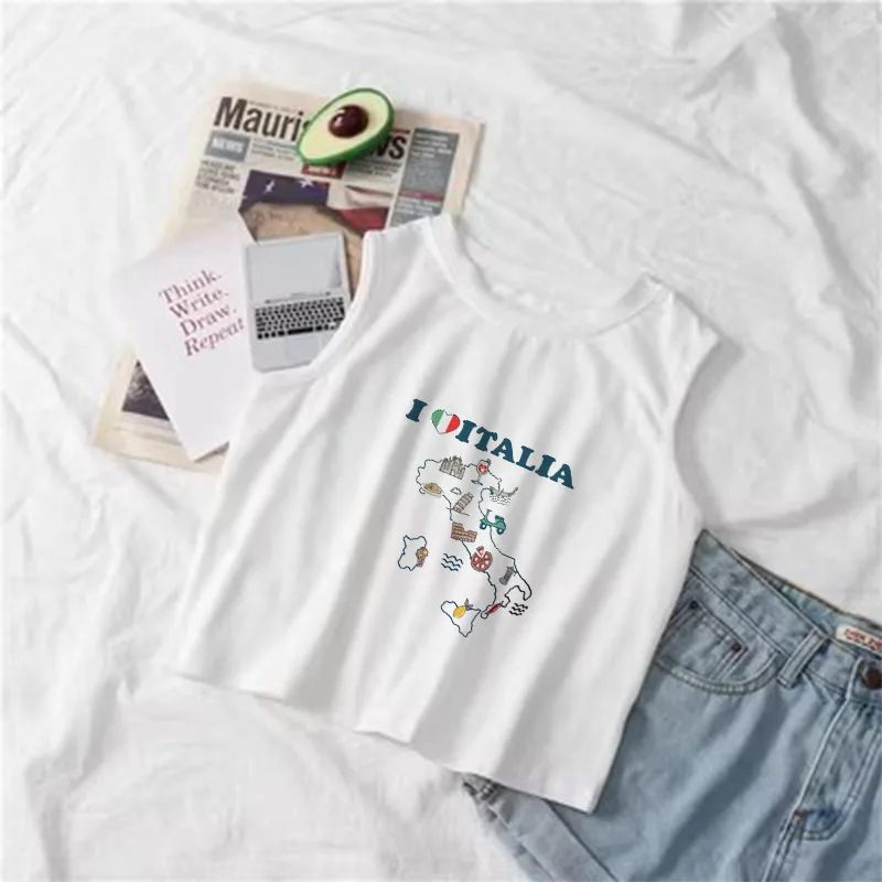 Women Sexy White Crop Tops Y2k Graphic Sleeveless Casual Loose Vest 2024 Summer Street Harajuku TankTop 2000s Aesthetic Clothing