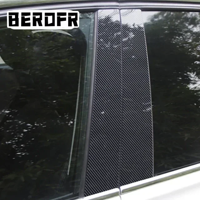 6Pcs/Set Car Pillar Post Glossy Piano Black for BMW 7 Series E65 E66 2001-2005 2006 2007 2008 Door Window Molding Cover Stickers