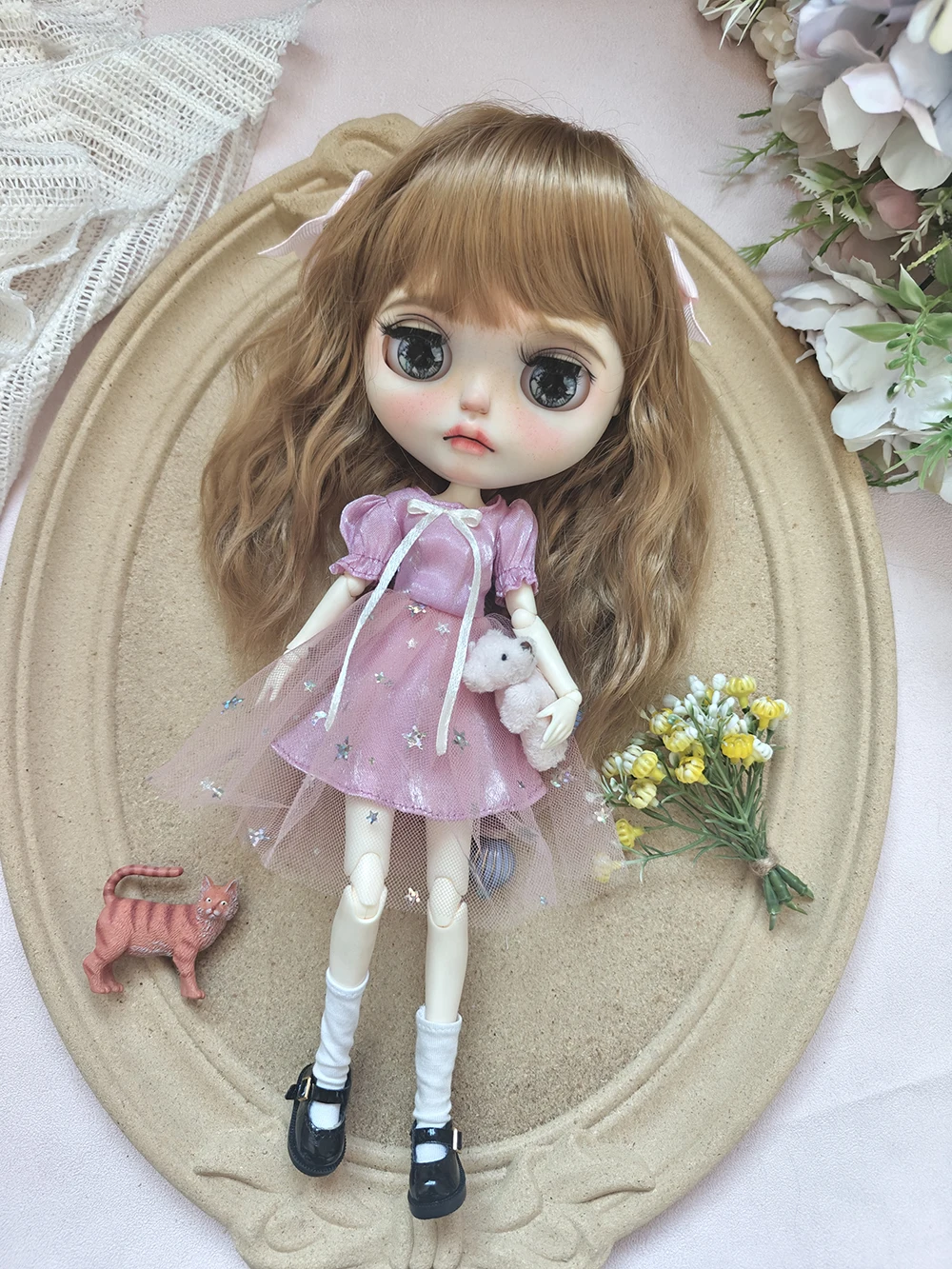 

Blythe doll clothes NEW ICY DBS blythe clothes for blythe lovely usual pink dress OB22 OB24 AZONE accessories