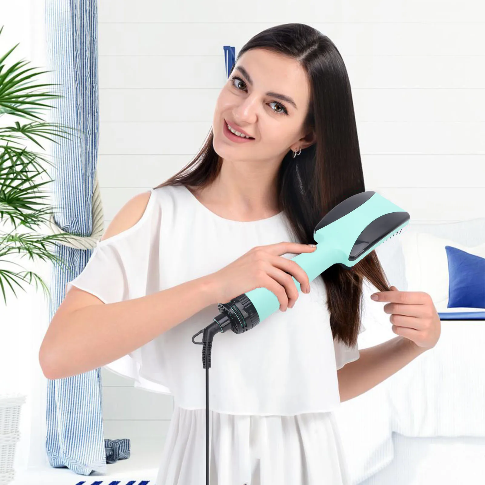 Föhn en Styler Multifunctionele Ionische Stijltang Borstel Hetelucht Föhn Borstel voor Thuis Reizen Haar Styling Borstel