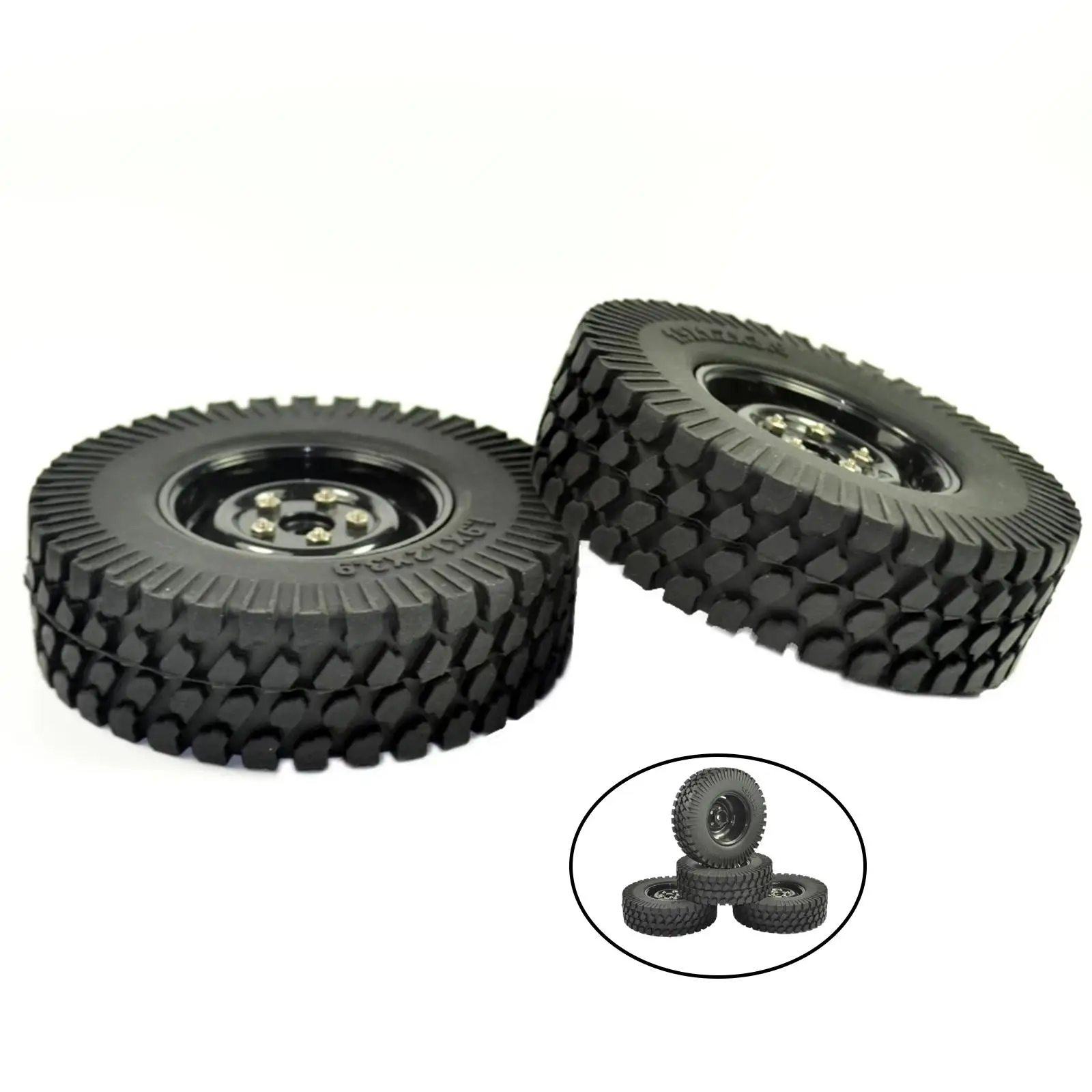 4Pcs RC Rubber Tires for TAMIYA CC01 /10 Scale Off Road Hobby Model